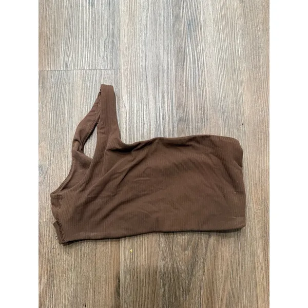 Lululemon Ribbed One Shoulder Yoga Bra Java Brown W2DIES Size 8 - Image 3
