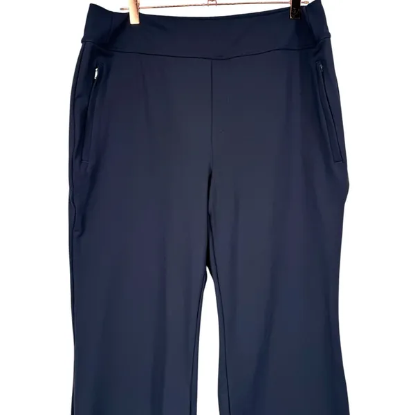 NWT Halara Flex High Waisted Pocket Work Flare Pants Navy Blue Size XLP - Image 8