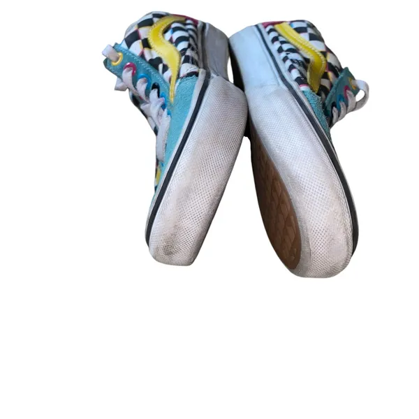 Vans Off the Wall Old Skool Crazy Check Neon Sneakers Mens 6.5 Womens 8 - Image 10