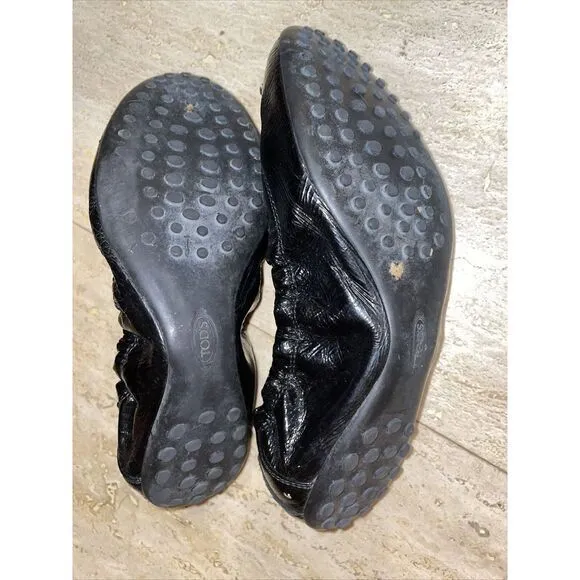 Womens JP TODS Black Ballet Flats/Shoes‎ 39 Made In Italy - Image 6