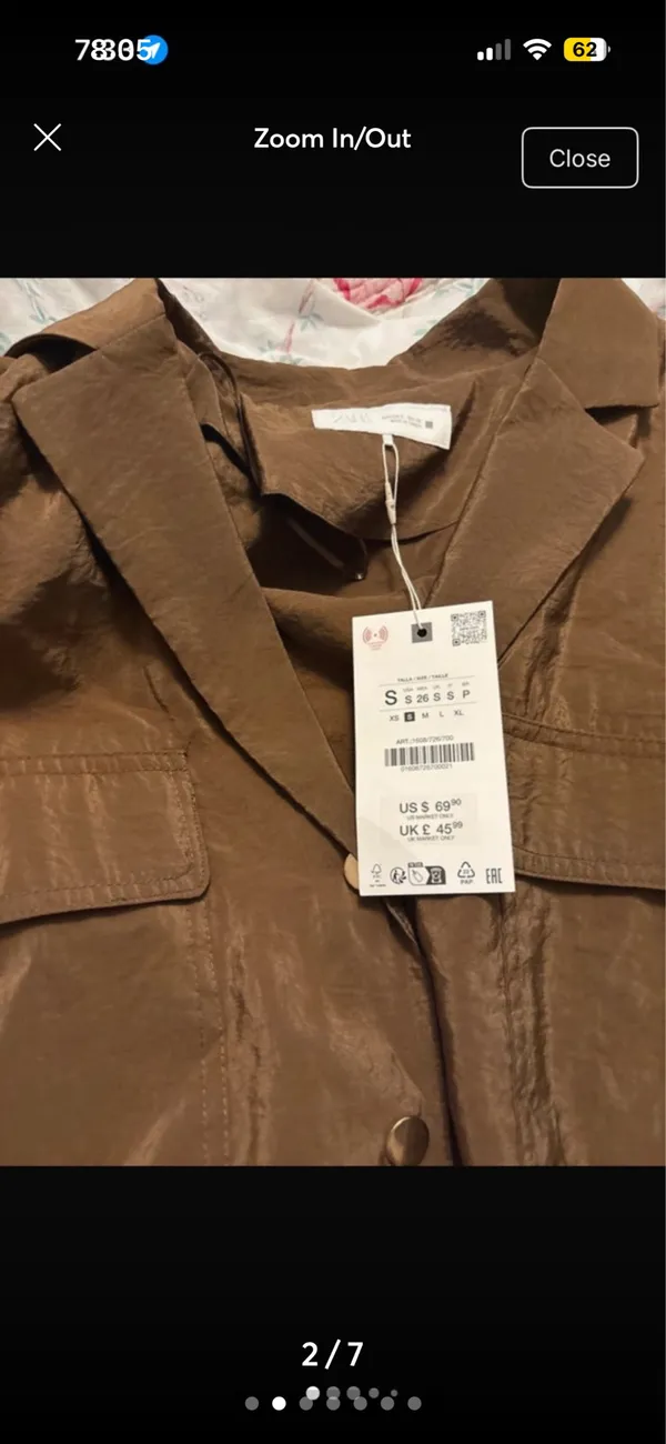 Zara Brand New Unique Brown Cropped Top/Utility Jacket Button-Snap Front & Pockets Size Small - UtilityChic Gorpcore Safaristyle Streetwear Day-to-Night Standout - Image 3