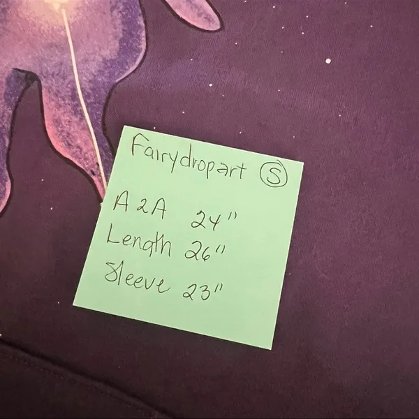 Fairydropart Mushroom Constellation Ombré Purple Hoodie S Whimsy Fairy Hippie - Image 7