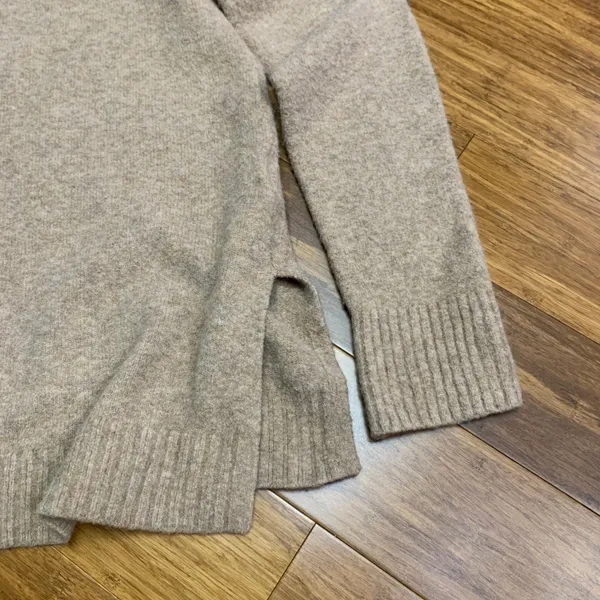 J.Crew Extra-Soft Turtleneck Sweater Womens Size Small Tunic Side Slits‎ Beige - Image 4