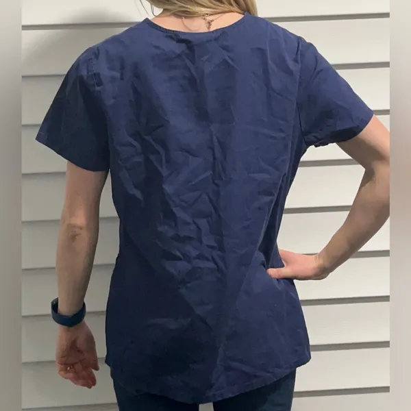 Navy Blue Scrub Top - Image 2