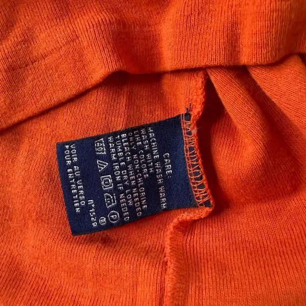 Polo Ralph Lauren Women Orange V-Neck Long Sleeve T-Shirt Cotton Pony Logo - Image 4