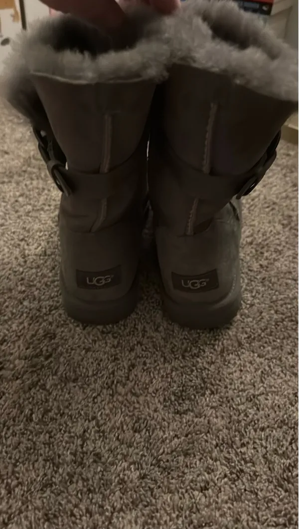 UGG Bailey Button Gray Suede Boots - Image 2