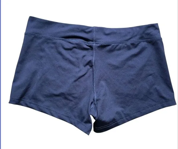 NIKE Dri Fit Shorts Women Size Large Mid Rise Dark Blue Booty Gym Athlete EUC - Image 4