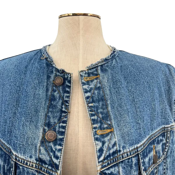 Gap Vintage Denim‎ Vest Sherpa Lined Sleeveless Oversized Size Large - Image 2