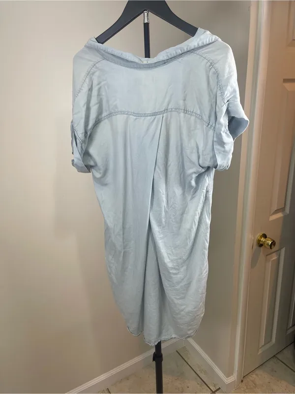 Thread & Supply Pale Blue Button-down shirt dress - Image 3