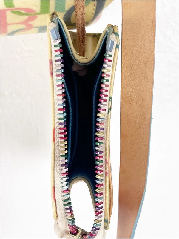 DOONEY & BOURKE Signature Logo Rainbow Zipper Heart Tag Matching Coin Purse Y2K - Image 12
