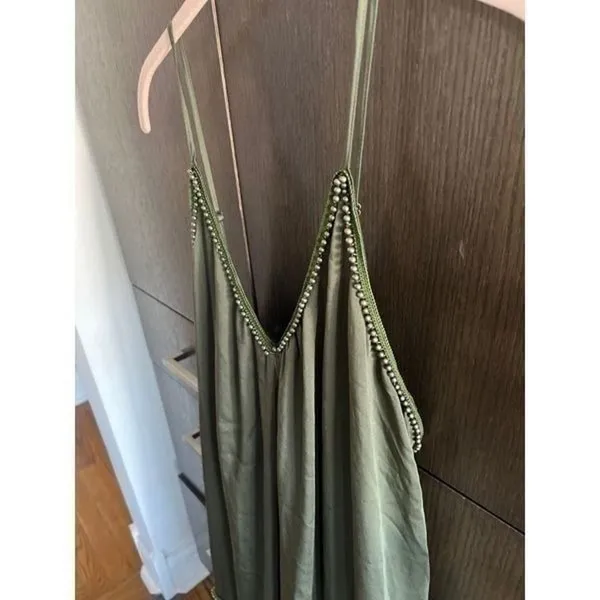 Rachel Hollis Ltd. Peasant‎ Dress with Beading Detail green XL - Image 2