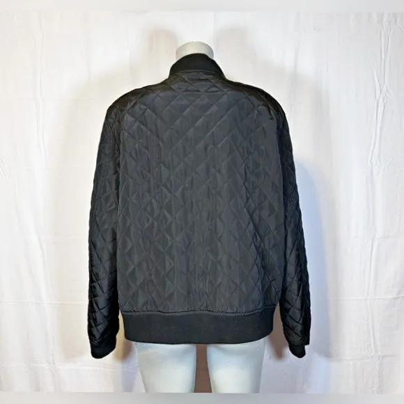 Levis Womens Black Diamond Lightweight Quilted Bomber Jacket~XL~ - Image 5