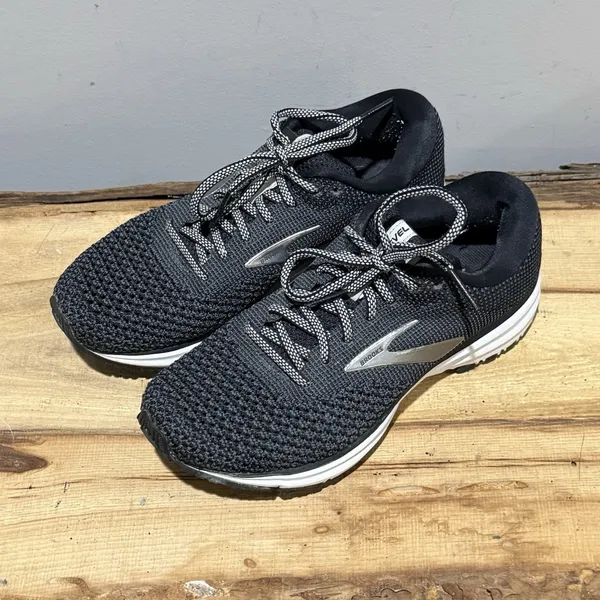 Brooks reveal 2 Black Gray Athletic running Sneakers‎ size 6.5 A54 - Image 4