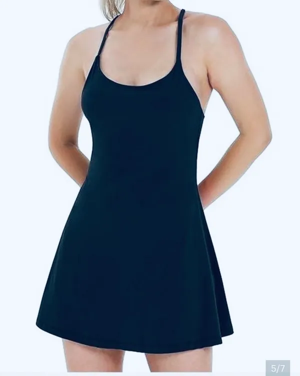 Ewedoos Womens Tennis Dress Workout Dress with Built-in Bra Shorts Pockets Dress - Image 9
