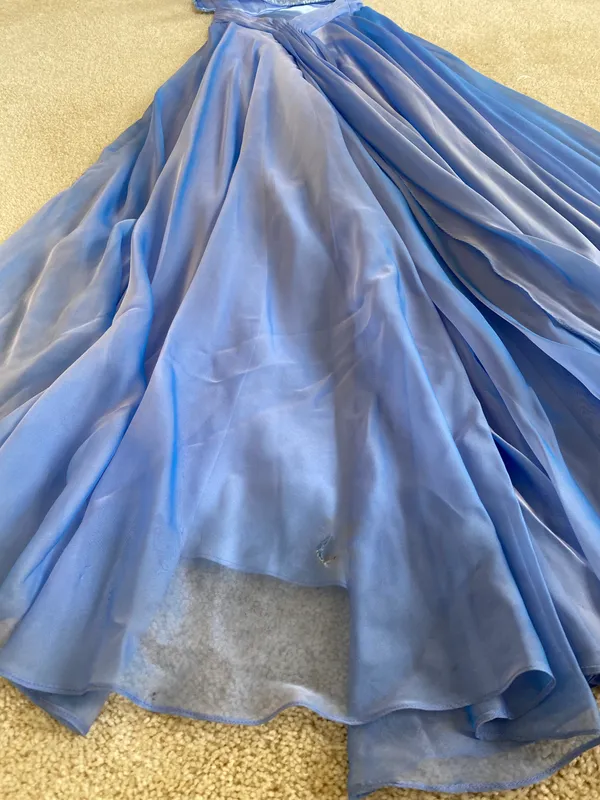 La Femme Periwinkle Strapless Prom Dress - Image 7