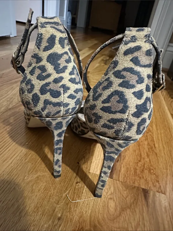 Gianni Bini Leopard Print Ankle-Strap Heels - Beige & Black - Image 3