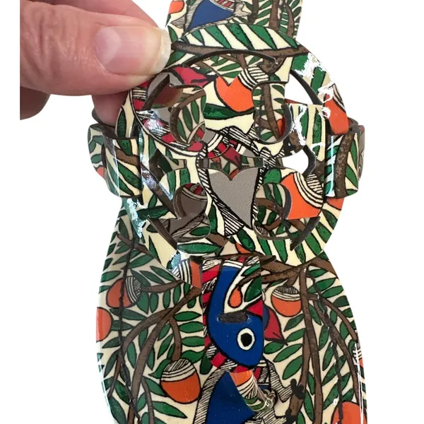 Tory Burch Miller Something Wild Patent‎ Sandals 7.5 Rare Print - Image 10