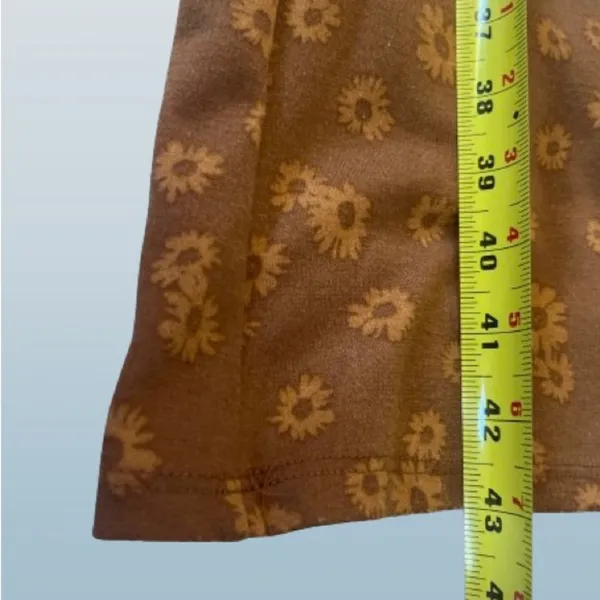 No Boundaries - Brown Floral Knit Flare Pants Size XL 70’s Hippie Style - Image 5