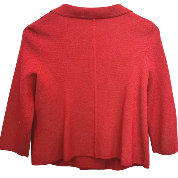J.Crew Wool Button Front Cardigan Sweater 3/4 Sleeve Collar Short Knit Size 4‎ - Image 3