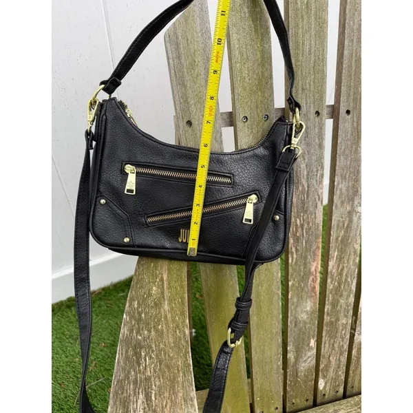 Juicy Couture Black Faux Leather‎ Moto Chic Crossbody Shoulder Bag Zipper NWOT G - Image 9