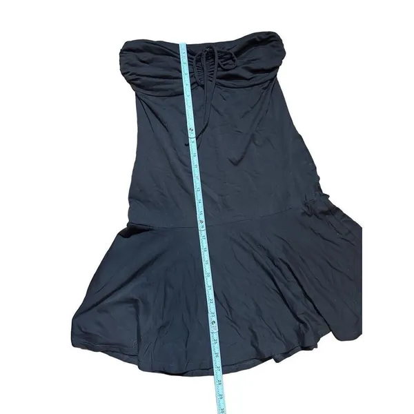 Susana Monaco Brown Strapless Ruffle Hem Womens Y2K 90s Mini Dress Sz L‎ - Image 6