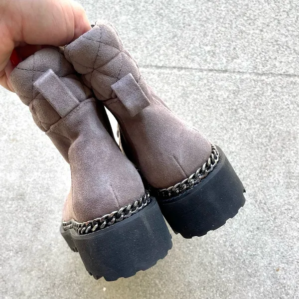 Vince‎ Camuto Merindil Combat Boot Gray Leather Suede Size 7 - Image 6
