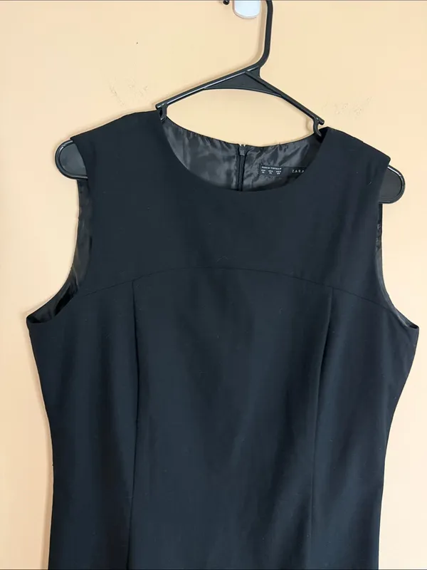 Zara Black Sleeveless Midi Sheath Dress - Image 3