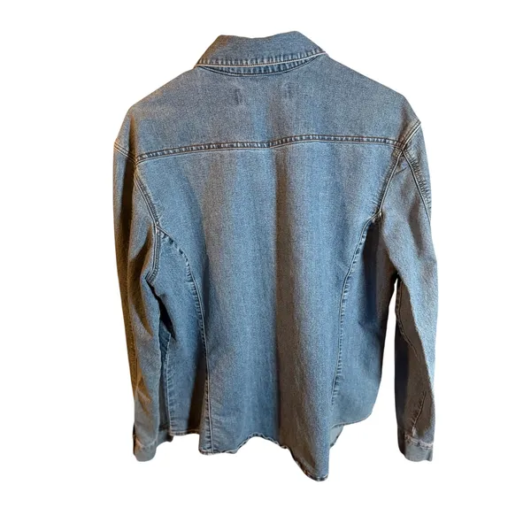 Levi Strauss Signature Button Up Shirt Women's Size XL Blue Denim Long Sleeves - Image 2