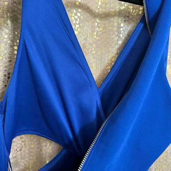 Express Royal Blue Zip Back Side Cutout Cocktail‎ Party Mini Dress Small - Image 8