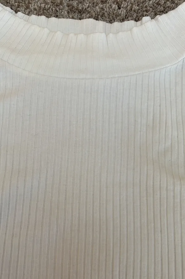 Silence + Noise White Ribbed Top - Image 3