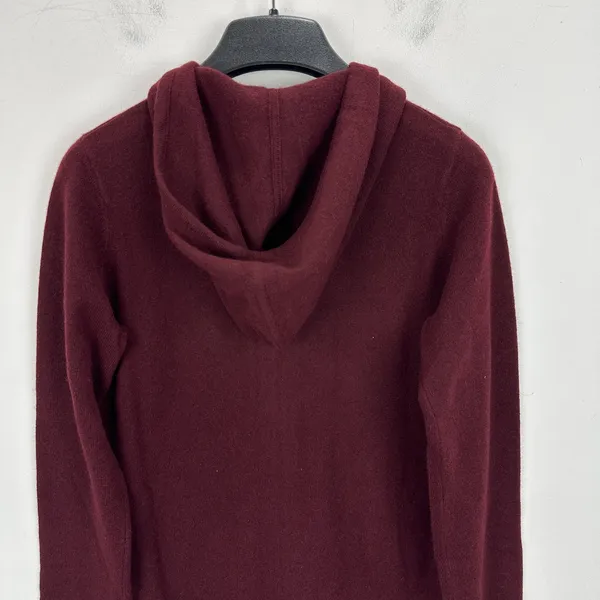 Quince Mongolian Cashmere Full Zip Hoodie Sweater Rich Burgundy Womens XS NWT - Image 10