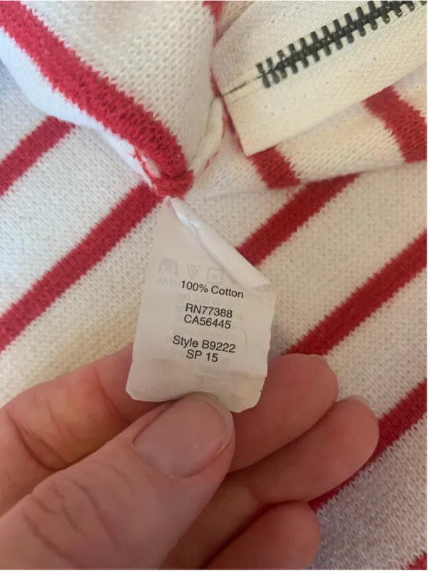 J.Crew Striped Crew Neck Sweater White Red Size L - Image 3