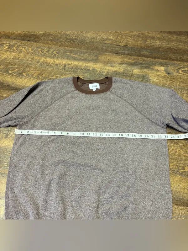 Feat Clothing BlanketBlend Womens Large Brown Pullover Crewneck Soft Sweatshirt - Image 3