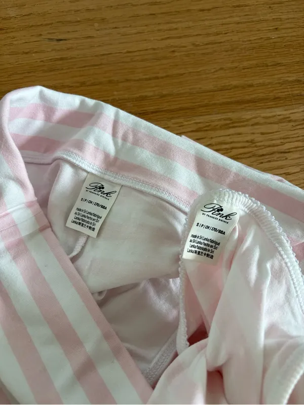 Frankie's Bikinis Striped Pink & White Women's Sleep Tank and Short Set - Image 3