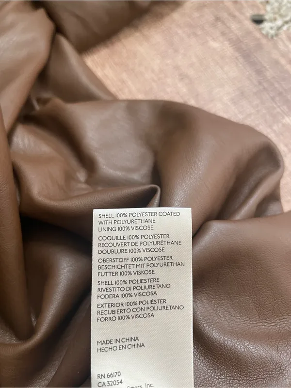 Anthropologie Deep-V Faux Leather Babydoll Dress Size XL - Image 5