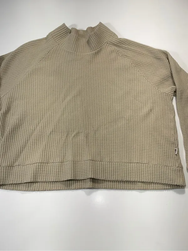 The North Face Women's Waffle-Knit Long Sleeve Pullover in Beige Size XL - Image 2