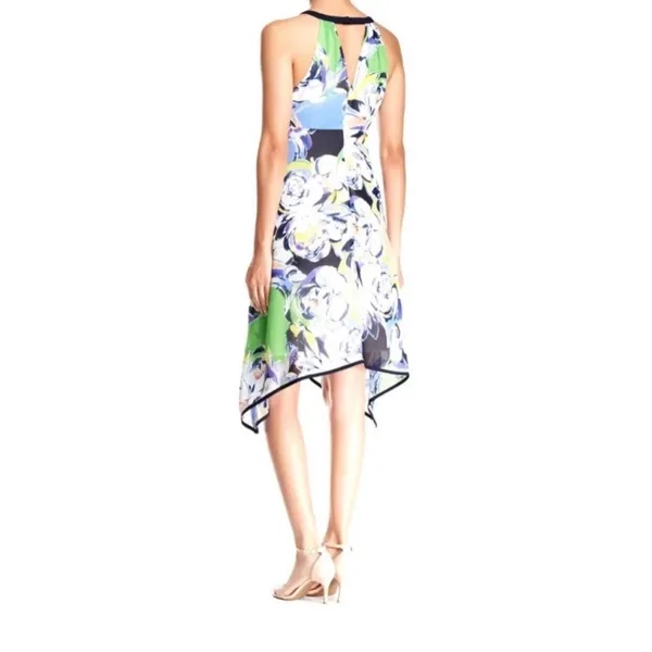 Adrianna papell‎ Blue floral fit flare dress women’s size 6 Vacation travel - Image 2