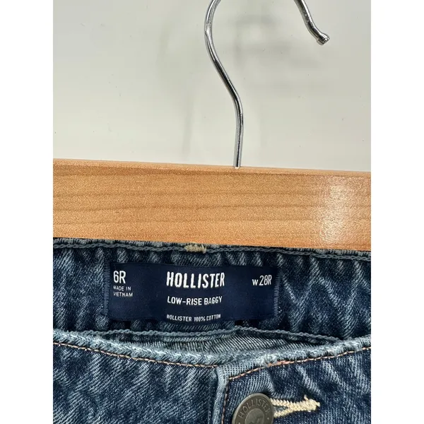Hollister‎ Low Rise Baggy Jeans Women 6R Distressed Cotton Loose Fit - Image 6