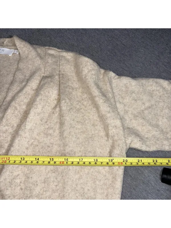 ASTR The Label $80 Wool Tri-Blend Woman’s Large Beige Pleated Wrap Sweater S - Image 7