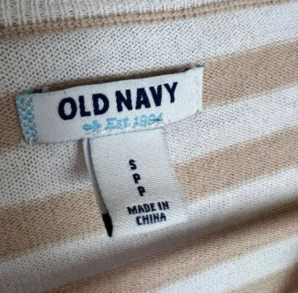 CLEAROUT! Tan Old Navy Basic Striped Sweater Size S EUC - Image 4
