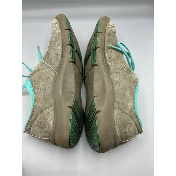 Dansko Women's Sneakers Sz 39 Elise Gray‎ Turquoise Suede Comfort Casual Walking - Image 6