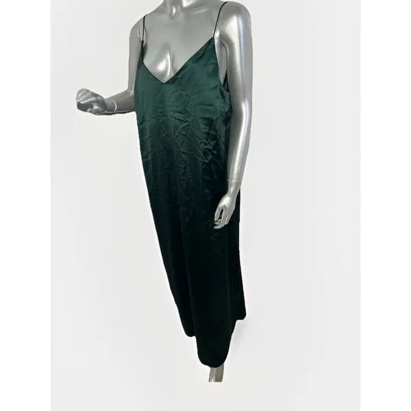 NWT Marine Layer Gabrielle Slip Dress Green Gables XL Maxi Satin Emerald - Image 5