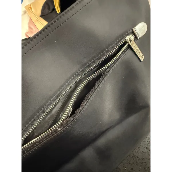 Versace Parfums Black Nylon Tote Bag Silver Hardware Shoulder Bag‎ Handbag - Image 7