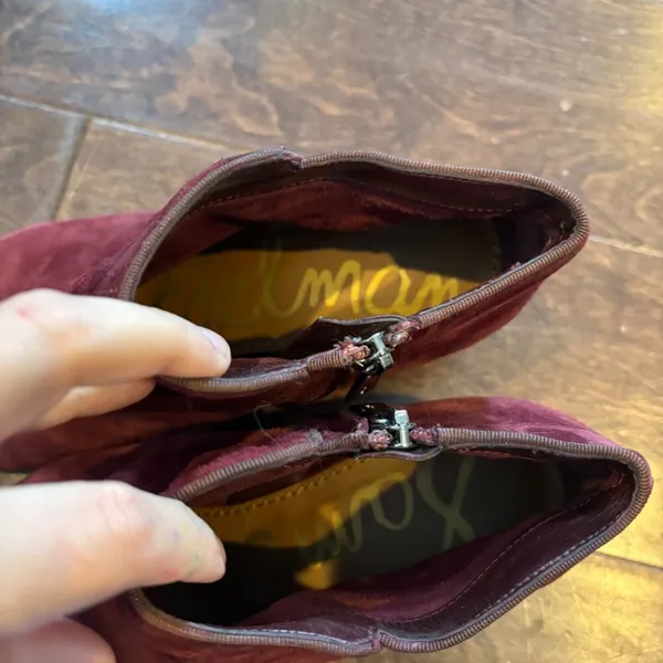 Sam Edelman burgundy suede ankle boots - Image 3