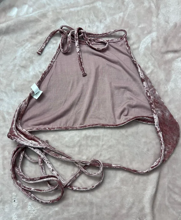 pink velvet halter top - Image 2