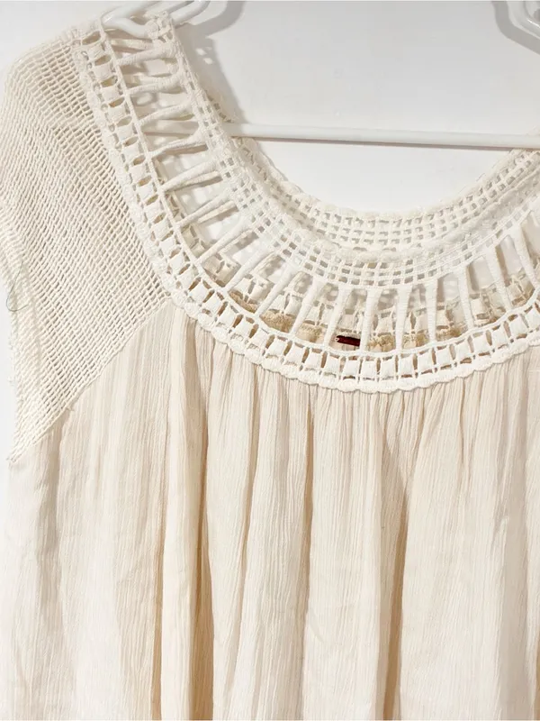 Free People Boho Sundancer Crochet Dress Cream Size Medium - Image 2