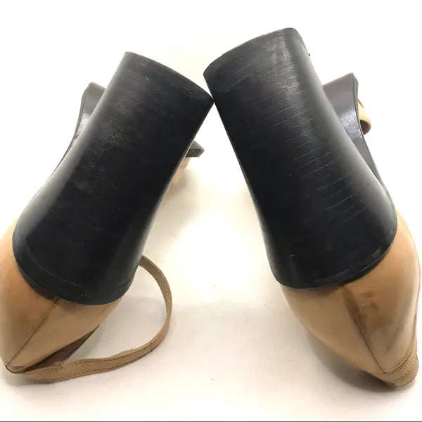 Vintage 1990'S Chuckies New York Strategia Tan Mary Jane Leather Heels (36) - Image 12