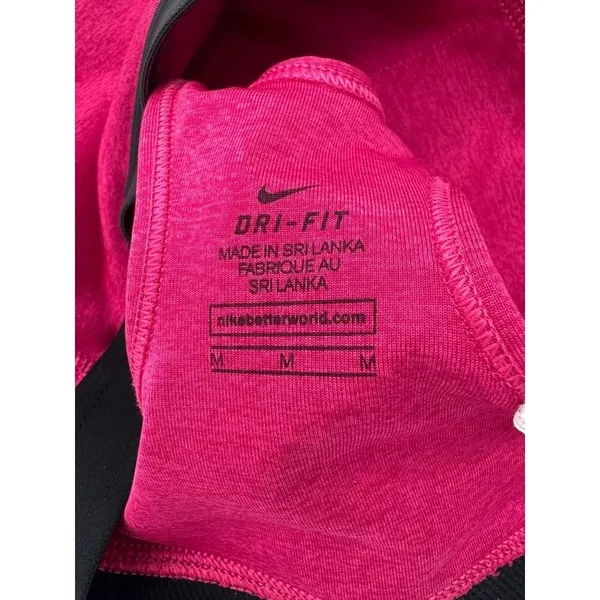 Nike Pro Racerback Sports Bra Bright Pink/Black Dri-Fit Wireless Womens Medium M - Image 6