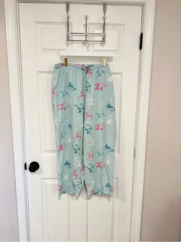 Delicates Cat Print Cotton Pajama Set Cozy Playful Lounge Large Sleepwear - Image 7