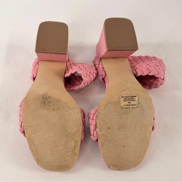 Steve‎ Madden Daphne Braided Double Strap Block Heel Sandals in Bubblegum Pink 9 - Image 9